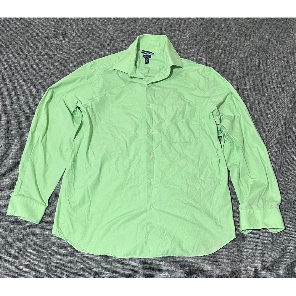 Croft & Barrow Classic Fit Men's M 15 1/2-16 34/35 Light Green Long Sleeve Shirt